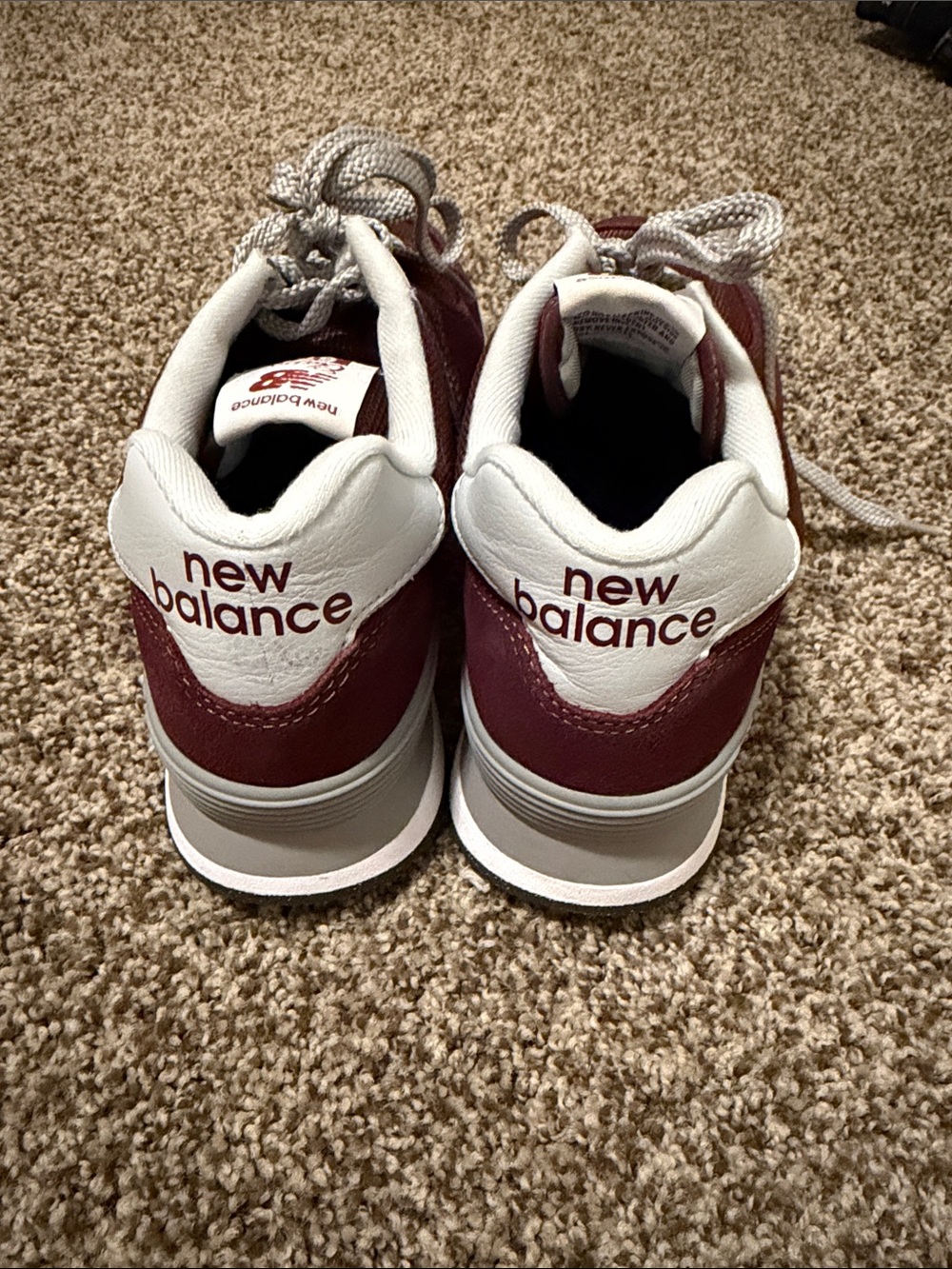 New Balance 574 Sneakers in Burgundy and Gray - Picture 3 of 4